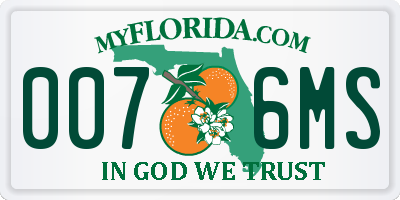 FL license plate 0076MS