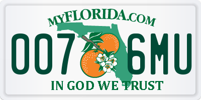 FL license plate 0076MU