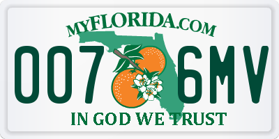 FL license plate 0076MV