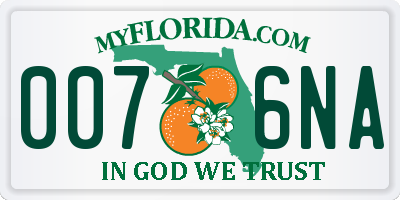 FL license plate 0076NA