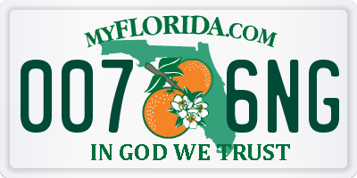 FL license plate 0076NG