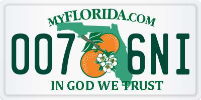 FL license plate 0076NI
