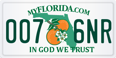 FL license plate 0076NR