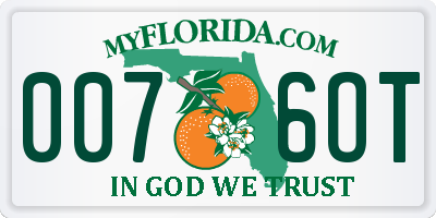 FL license plate 0076OT