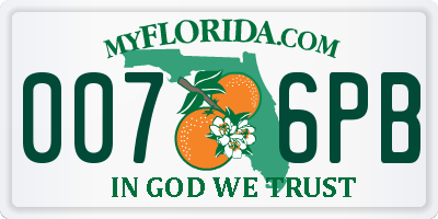 FL license plate 0076PB