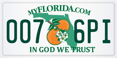 FL license plate 0076PI