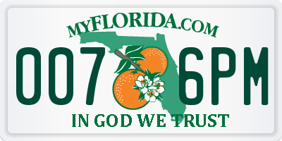 FL license plate 0076PM