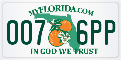 FL license plate 0076PP