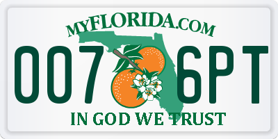 FL license plate 0076PT