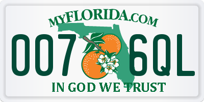 FL license plate 0076QL