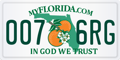 FL license plate 0076RG