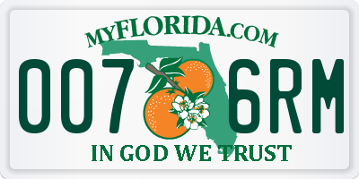 FL license plate 0076RM