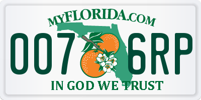 FL license plate 0076RP