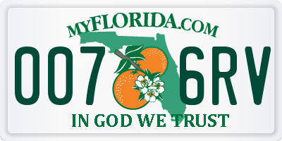 FL license plate 0076RV