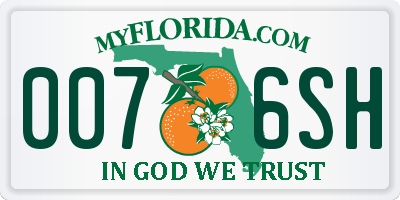 FL license plate 0076SH