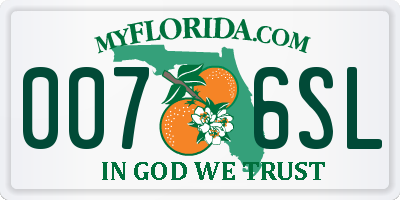 FL license plate 0076SL