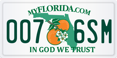 FL license plate 0076SM
