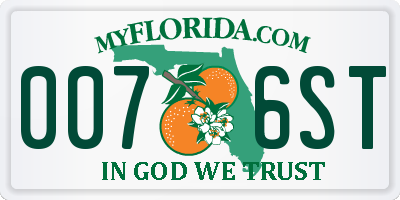 FL license plate 0076ST