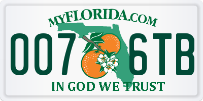 FL license plate 0076TB