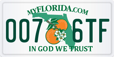 FL license plate 0076TF