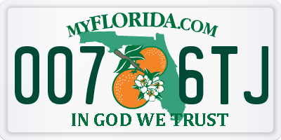 FL license plate 0076TJ
