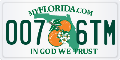 FL license plate 0076TM