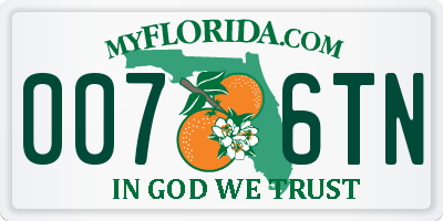 FL license plate 0076TN