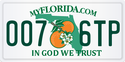 FL license plate 0076TP