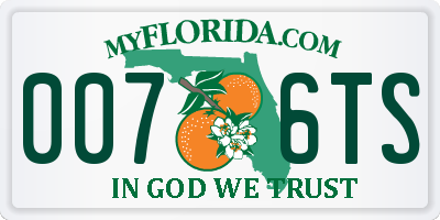 FL license plate 0076TS