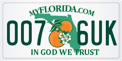 FL license plate 0076UK