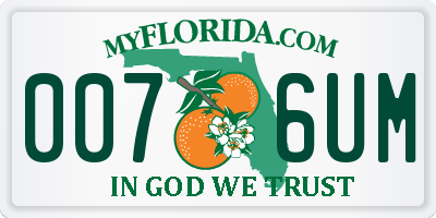 FL license plate 0076UM