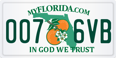 FL license plate 0076VB
