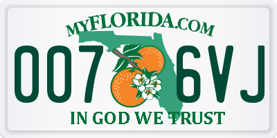 FL license plate 0076VJ
