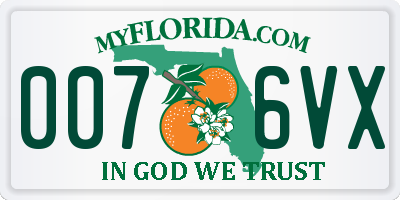 FL license plate 0076VX