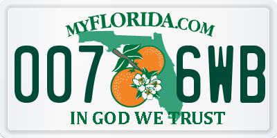 FL license plate 0076WB