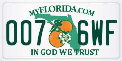 FL license plate 0076WF
