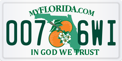 FL license plate 0076WI