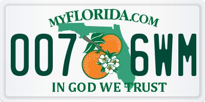 FL license plate 0076WM