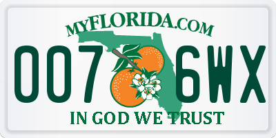 FL license plate 0076WX