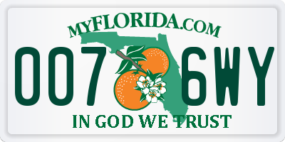 FL license plate 0076WY