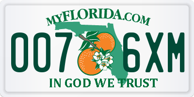 FL license plate 0076XM