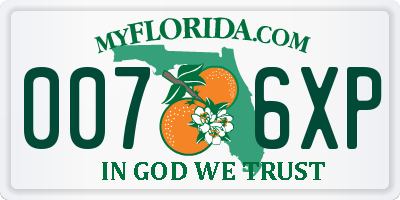 FL license plate 0076XP
