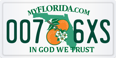 FL license plate 0076XS