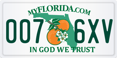FL license plate 0076XV