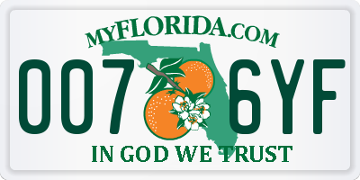 FL license plate 0076YF