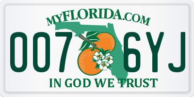FL license plate 0076YJ