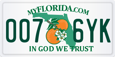 FL license plate 0076YK