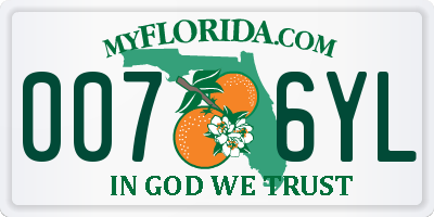 FL license plate 0076YL
