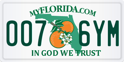 FL license plate 0076YM
