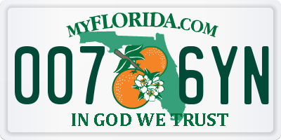 FL license plate 0076YN
